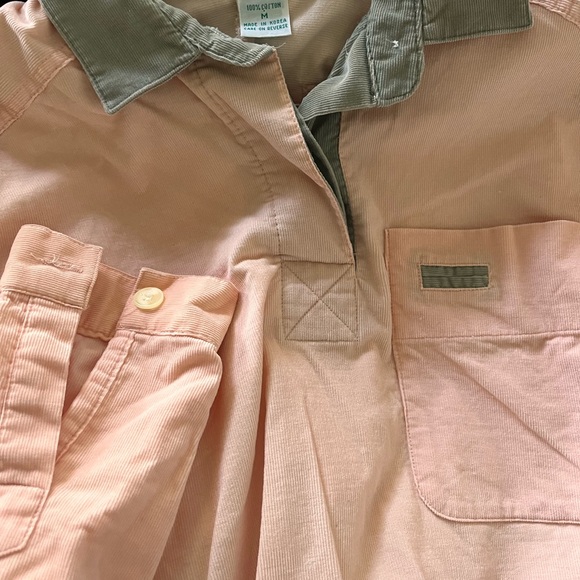 Izod Other - Izod Peach and Khaki Long Sleeve Shirt